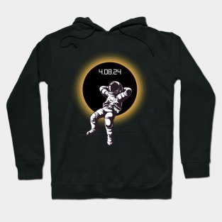 Total Solar Eclipse 2024 Funny Astronaut Hoodie